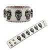 Pulsera de calavera transfronteriza europea y americana con hebilla de diamantes de imitación, diseño original, joyería personalizada de cuero PU con diamantes