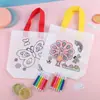 Bolsas de Pintura para Niños Verano Graffiti Pintura Colorear Juguetes Materiales Hechos a Mano DIY Bolsas de Tote Ecológicas Venta al por Mayor