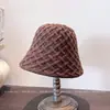 Nuevo Sombrero de Pescador de Punto con Forma de Diamante Estilo Coreano Sombrero Versátil de Pescador Sombrero Cálido a Prueba de Frío de Otoño e Invierno para Mujeres Sombrero de Pescador para Adelgazar la Cara