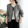 Tiro real: Jaqueta de tricô color block estilo Chanel, top curto justo estilo coreano para mulheres, suéter elegante
