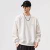 3198# talla extra Sudadera Pesada de Otoño Nueva para Hombre 320G Cuello Redondo Sencilla Holgada Chaqueta Estampada con Letras para Hombre