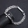 Pulsera de Acero de Titanio de Cuatro Hojas para Hombres, No se Desvanece, de Alta Gama, Joyería de Mano Simple y Versátil para Mujeres, Accesorios de Joyería con Diseño de Nicho