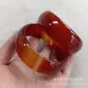Pulseira de Ágata Vermelha Brasileira, Natural, Alargada e Espessada, Pulseira de Calcedônia com Padrão da Moda, Joias de Jade, Venda ao Vivo no Atacado