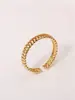 Anillo Abierto Retorcido Calado Chapado en Oro Transfronterizo Ins Europeo y Americano Anillo Ajustable en Vivo para Mujer Joyería de Mano con Diseño Retorcido