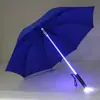 Haste de Guarda-chuva Transparente Brilhante Criativa Guarda-chuva Adereço Uso Duplo Ensolarado e Chuvoso Cabo Longo Guarda-chuva Brilhante LED