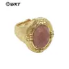 WT-R486 Estilo palácio retrô europeu anel de joia colorida redonda ametista lápis-lazúli venda quente joias masculinas e femininas