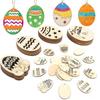 Huevos de Madera de Pascua con Cuerda de Cáñamo Decoración de Fiesta Navideña Colgante Artesanías con Virutas de Madera DIY para Niños Hogar