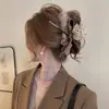 Grampo de cabelo coreano de alta qualidade para cabelos grossos, grampo de tubarão grande para a parte de trás da cabeça, presilha super grande, acessório de cabelo