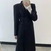 Tamanho Atualizado Chic Coreano Inverno Francês Elegante Casaco de Lã Cintura Marcada Emagrecedor Roupa Exterior Feminina