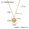 Enigma Li Cadena de Bolas de Acero Inoxidable Redonda Marca Turquesa Collar para Clavícula Chapado en Oro Verdadero de 18K Color de Conservación Joyería para Mujer