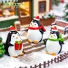 Navidad Lindo Pingüino Pequeño Micro Paisaje Nieve Adornos Paisajísticos Llavero Colgante Pingüino Antártico Animales Pequeños