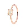 R0289 Joyería de Mano Europea y Americana Anillo Chapado en Oro de Latón Estilo Simple para Mujer Ópalo Incrustado Lujo Ligero Anillo para Dedo Índice Versátil