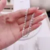 Pulseira de Camada Dupla com Grãos de Arroz e Mosquitinho para Meninas, Moda de Luxo Nicho Estilo Ins, Joia de Mão Empilhada Cintilante