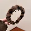 Otoño e Invierno Vintage Estampado de Leopardo Diadema de Felpa Dentada para Mujer Antideslizante Lavar Cabello Diadema Estampada 2024 Nuevo Tocado Alto Craneal