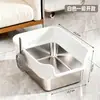 Nueva caja de arena para gatos de acero inoxidable, caja de arena abierta para gatos con bordes altos profundizados, inodoro para gatos semi-cerrado extragrande