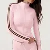 Conjunto de Ropa de Yoga Transfronterizo Ajustado Secado Rápido Bloque de Color Chaqueta de Manga Larga Conjunto de Pantalones Rectos Sueltos para Correr al Aire Libre Fitness