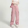Pantalones Cargo Blancos de Pierna Ancha para Mujer, Nuevo Estilo de Verano, Pantalones Deportivos Casuales Rectos para Mujer Petite, Corte Holgado, Adelgazantes, de Secado Rápido