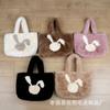 Fábrica atacado grande capacidade de pelúcia bolsa tote outono e inverno nova bonito coelho cabeça ombro bolsa portátil pelúcia