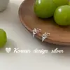Brincos Pequenos e Delicados Estilo Ins Coreano com Sensação de Luxo Prata Esterlina S925 Fofo de Sorvete com Zircônia Brincos de Tarraxa Simples