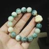Pulsera de Jade Blanco Bodhi Verde flor flotante seis palabras 12 mm Xingshi anillo giratorio hombres y mujeres pulsera cuentas de Buda fábrica mayoreo