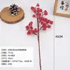 Racimo de bayas de cristal artificial transfronterizo de 4 ramas y 8 cabezas, ramas de bayas rojas, decoraciones de Año Nuevo y Navidad, decoración suave para el hogar