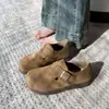 Zapatos Birkenstock de suela gruesa de cobertura total para mujer 2026 Nuevo estilo coreano otoño mocasines sin cordones retro Maillard zapatos de conducir Birkenstock