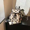 Bolso de Lino de Lunares de Moda para Mujer, Nuevo Modelo 2026, Gran Capacidad, Bolso Tote Estilo Relajado, Mochila para el Trabajo y los Viajes Diarios