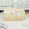 Estuche de Gatito Blanco y Negro de Dibujos Animados, Caja de Papelería Transparente de Gran Capacidad Estilo Ins para Estudiantes de Secundaria, Bolsa para Lápices de Alto Valor