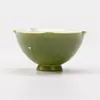 Taza de Cerámica Verde con Manchas Doradas y Pétalos de Pie Alto, Nueva Taza de Té Estilo Chino, Taza de Té Kung Fu para Uso Doméstico