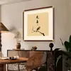 Pintura Pendurada Estilo Chinês Novo Pica-Pau Quadrada Inspirada no Zen Caligrafia e Pintura para Parede de Sofá da Sala de Estar, Sala de Chá, Escritório, Sala de Jantar Pintura Decorativa