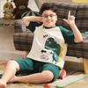 Pijama para Hombre Algodón Puro Juvenil Verano 2025 Nuevo Transpirable Manga Corta Jersey Delgado Ropa para el Hogar Conjunto de Dos Piezas