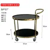 Carrito de Bar Móvil de Acero Inoxidable de Doble Capa Carrito de Entrega de Comida para Hotel Restaurante Carrito Pequeño para Servicio de Té de Cocina Pastel de Cumpleaños