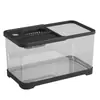 Acuario Pequeño Creativo para Uso Doméstico, Acuario de Paisajismo para Sala de Estar, Adecuado para Cría de Peces Dorados y Peces Ornamentales, Acuario Ecológico Transparente con Tapa