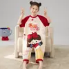 Estilo Nuevo Primavera y Verano Ropa Familiar para Niñas Temporada Algodón Puro Mono Infantil Ropa de Casa para Niños Mono de Manga Corta Cuello Redondo Pijama de Dibujos Animados