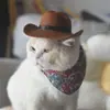 Sombrero de Vaquero Occidental Sombrero de Gato Perro Genial Accesorios para Perros Pequeños Cubrecabezas Británico de Pelo Corto Accesorios Divertidos para Fotos de Mascotas