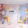 Papel de parede de palco com estrelas 3D, livro ilustrado para jardim de infância, sala de aula, pequeno apresentador, papel de parede de fundo para aula de treinamento de eloquência