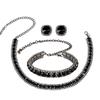 Pulseira de três peças Brincos Colar Moda Diamante Quadrado Colar Brincos Pulseira Premium F26160