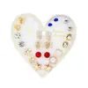Pendientes de Combinación de Perlas Redondas de Imitación de Flor y Diamante, Varios Meses, Set de Pendientes, Europeos y Americanos de Venta Caliente Transfronteriza, 12 Pares