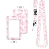 Porta Insignia Metálico con Clip de Lazo Rosa Lindo con Cordón para Tarjeta de Identificación de Empleado de Oficina