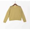 Suéter de Lã com Trança de Cashmere Hengjia QySilk de Manga Longa para Mulheres, Novo Suéter de Lã Cor Sólida com Gola Redonda para Outono e Inverno