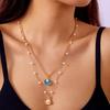 Joyería Transfronteriza Europea y Americana Collar Versátil Perla Imitación Retro Cadena Clavícula Estilo Océano Vacaciones Concha Estrella de Mar Collar