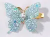Novas Asas de Borboleta Coloridas com Glitter Brilhante Presilha de Cabelo Infantil Pérola Princesa Fofa Acessório de Cabelo para Bebê 4346