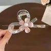 Presilha Grande para Cabelo Feminino, Primavera e Verão, Design Floral Iridescente, Etiqueta Dourada, Presilha Jacaré para Cabelos Grossos, Novo Acessório de Cabelo de Luxo