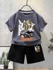 Ropa para niños directa de fábrica, traje de algodón de manga corta para verano para niños, nueva camiseta para niños 2024, ropa de verano para niños