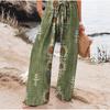 Calça Casual Larga de Cintura Alta Transfronteiriça Moda Feminina 2025 Novo Estilo Amazon Calça Longa Shopee Comércio Exterior Estampa Digital