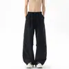 Pantalones de trabajo anchos deconstruidos estilo americano para hombre, verano 2026, marca delgada de moda, pantalones largos casuales holgados para hombre