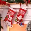 Decoraciones navideñas, calcetines navideños de dibujos animados, bolsas de regalo, bolsas para dulces, colgantes de ambiente para árbol de Navidad, adornos para colgar en la ventana