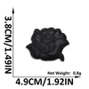 Patch de Bordado de Flor Rosa com Glitter Novo Estilo Patch Floral com Adesivo Termocolante para Decoração de Jaquetas, Sapatos e Malas