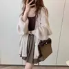 Cardigan de Punto Holgado de Manga Corta Nuevo Estilo Primavera y Otoño Suave y Estilo Perezoso para Mujer en Primavera