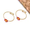 Anel de Flor Margarida Ajustável de Aço Inoxidável Simples e Elegante Transfronteiriço 20*20mm Joias Acessórios de Vestuário